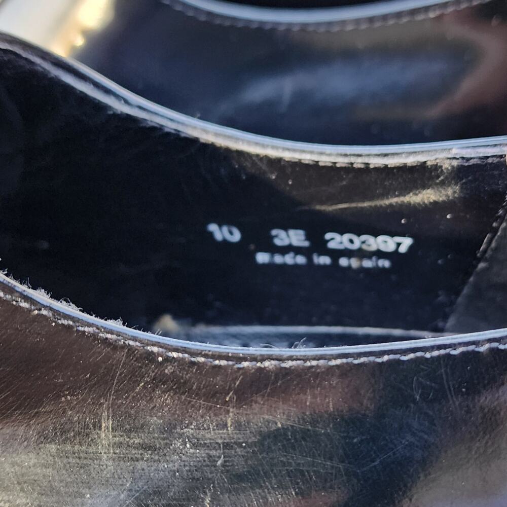 Florsheim Black Patent Leather Lace Up Oxford Dress Shoes 10 3E - Picture 7 of 10